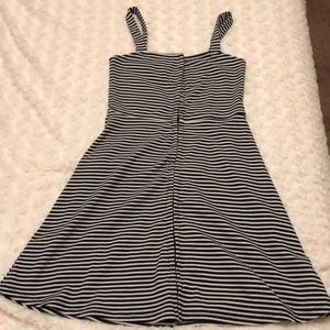 Striped mini dress with hook up front